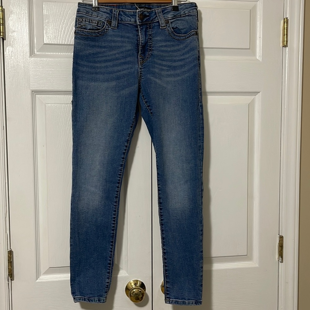 True Religion Jennie Women's Low Rise Super SkinnyBlue Denim Jean Size 29 EUC